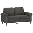 Bowery Hill Contemporary Metal 2-Seater Sofa in Dark Grey Polyester