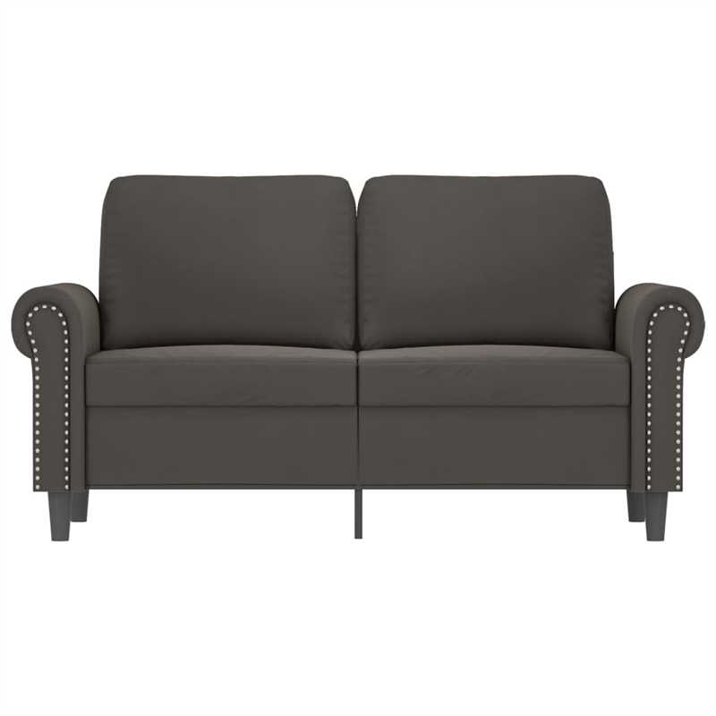 Bowery Hill Contemporary Metal 2-Seater Sofa in Dark Grey Polyester