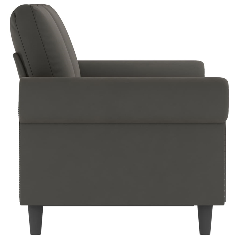 Bowery Hill Contemporary Metal 2-Seater Sofa in Dark Grey Polyester