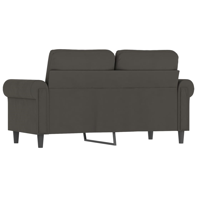 Bowery Hill Contemporary Metal 2-Seater Sofa in Dark Grey Polyester