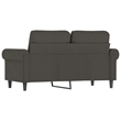 Bowery Hill Contemporary Metal 2-Seater Sofa in Dark Grey Polyester