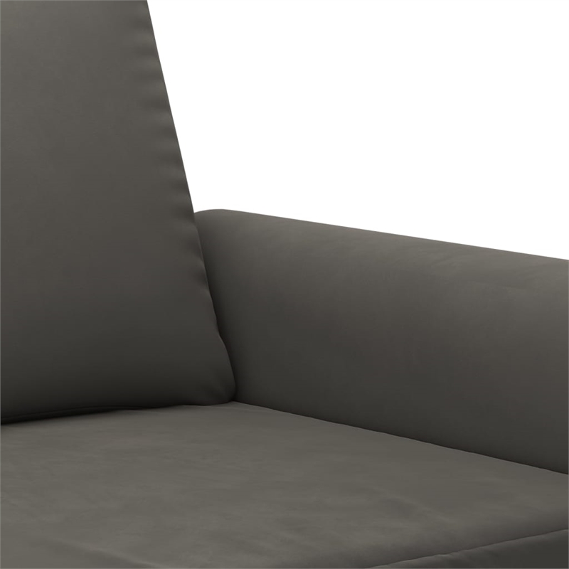 Bowery Hill Contemporary Metal 2-Seater Sofa in Dark Grey Polyester