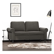 Bowery Hill Contemporary Metal 2-Seater Sofa in Dark Grey Polyester