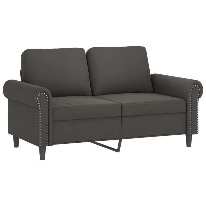 Bowery Hill Contemporary Metal 2-Seater Sofa in Dark Grey Polyester