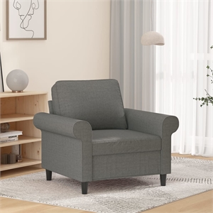 Bowery Hill Contemporary Rectangular Durable 2-Seater Sofa in Dark Gray