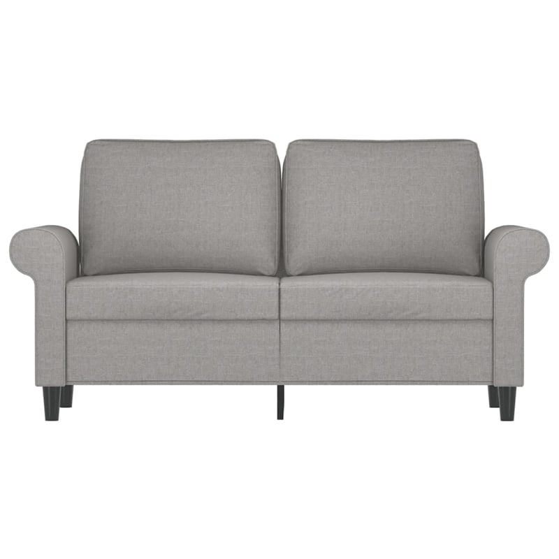 Bowery Hill Contemporary 2-Seater Sofa in Light Grey Polyester