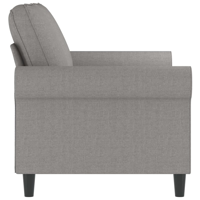 Bowery Hill Contemporary 2-Seater Sofa in Light Grey Polyester