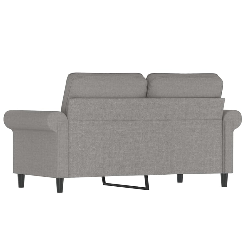 Bowery Hill Contemporary 2-Seater Sofa in Light Grey Polyester
