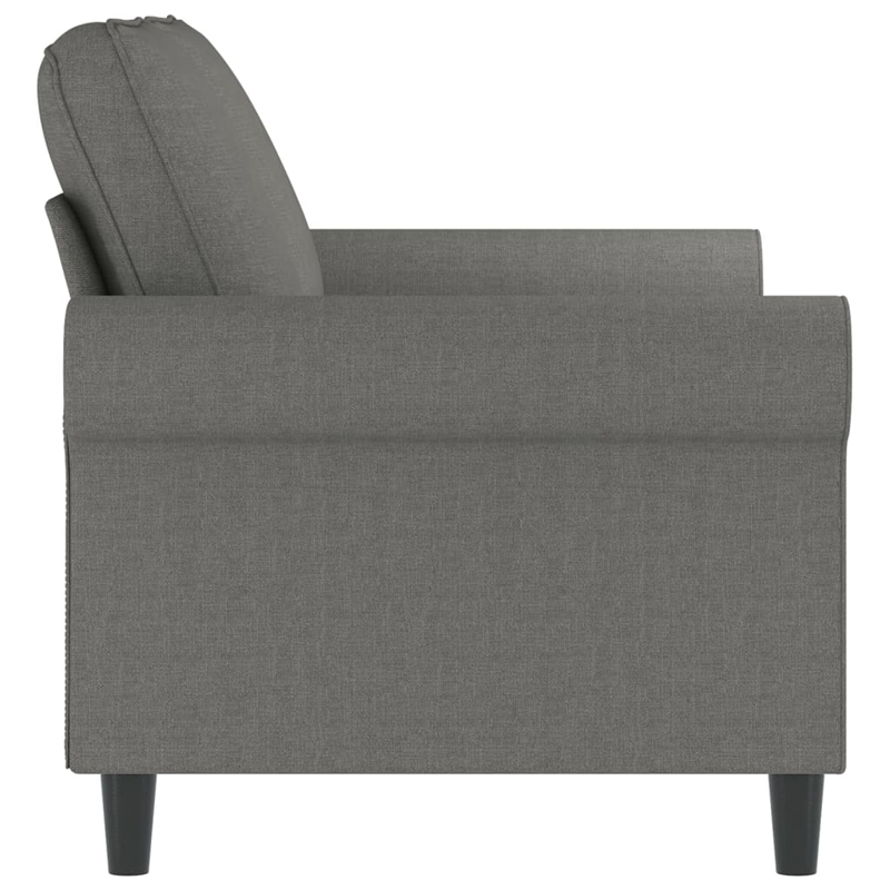 Bowery Hill Contemporary 2-Seater Sofa in Dark Gray Polyester