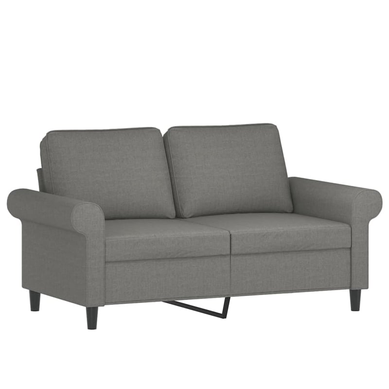 Bowery Hill Contemporary 2-Seater Sofa in Dark Gray Polyester