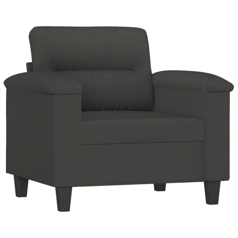 Bowery Hill Contemporary Single Sofa Chair in Dark Gray Microfiber