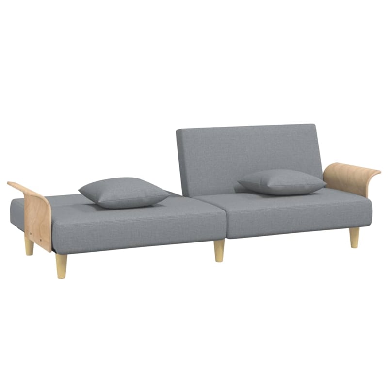 Bowery Hill Contemporary Standard Sleeper Sofa Bed in Light Gray Fabric