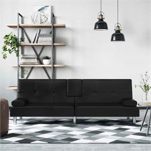 Bowery Hill Modern / Contemporary Sofa Bed in Black Finish Fabric