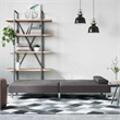 Bowery Hill Contemporary Sleeper Sofa Bed in Gray Finish Fabric