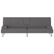 Bowery Hill Contemporary Sleeper Sofa Bed in Gray Finish Fabric