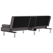 Bowery Hill Contemporary Sleeper Sofa Bed in Gray Finish Fabric