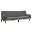 Bowery Hill Contemporary Standard Sofa Bed in Dark Grey Polyester