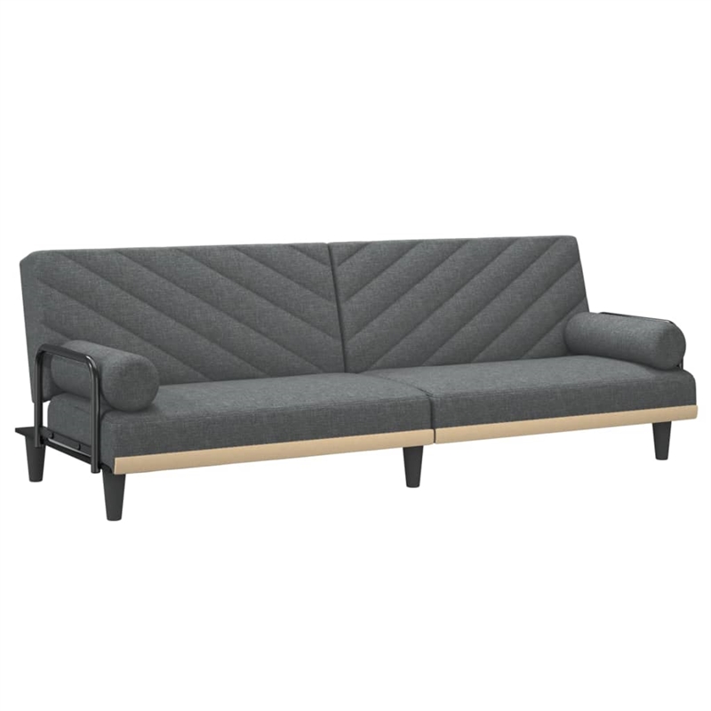 Bowery Hill Contemporary Standard Sofa Bed in Dark Grey Polyester