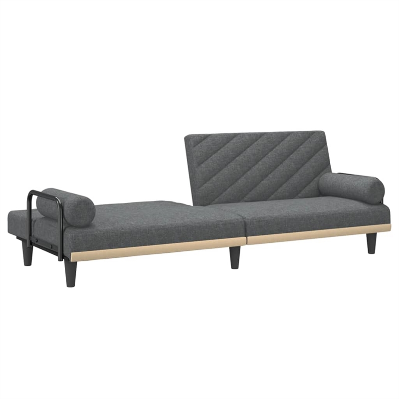 Bowery Hill Contemporary Standard Sofa Bed in Dark Grey Polyester
