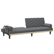 Bowery Hill Contemporary Standard Sofa Bed in Dark Grey Polyester