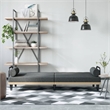 Bowery Hill Contemporary Standard Sofa Bed in Dark Grey Polyester