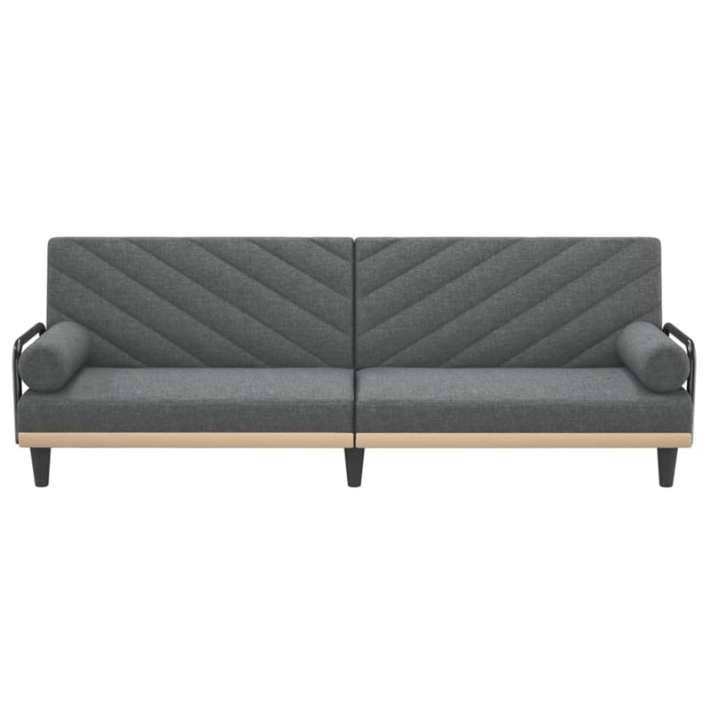 Bowery Hill Contemporary Standard Sofa Bed in Dark Grey Polyester