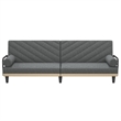 Bowery Hill Contemporary Standard Sofa Bed in Dark Grey Polyester