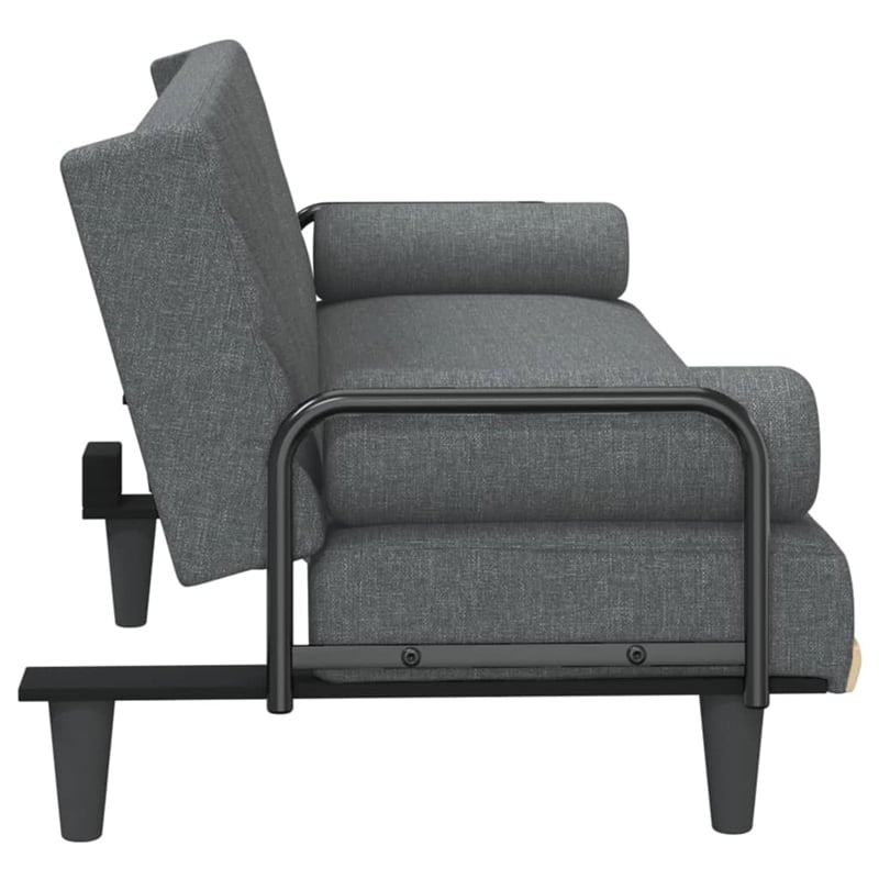 Bowery Hill Contemporary Standard Sofa Bed in Dark Grey Polyester