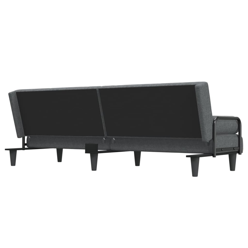 Bowery Hill Contemporary Standard Sofa Bed in Dark Grey Polyester