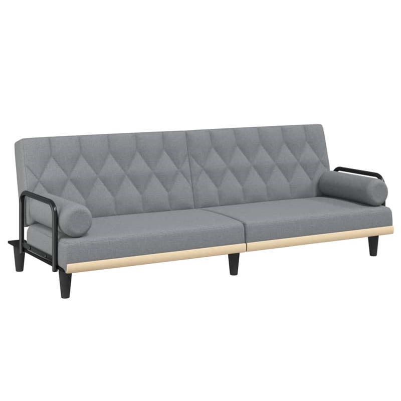 Bowery Hill Contemporary Standard Sofa Bed in Light Grey Fabric