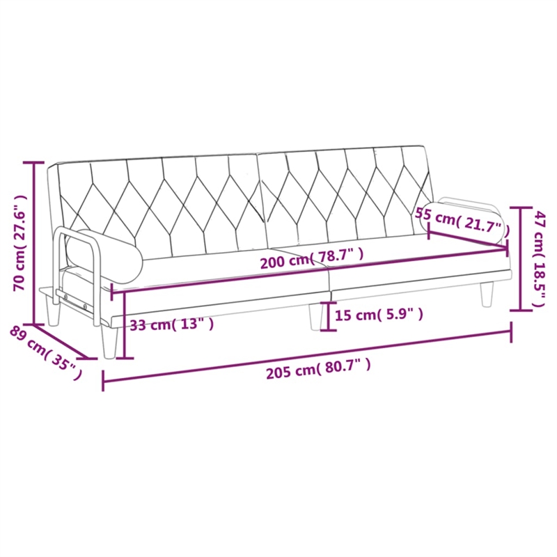 Bowery Hill Contemporary Standard Sofa Bed in Light Grey Fabric