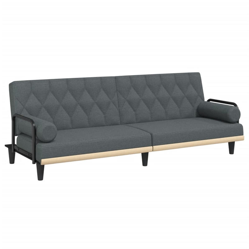 Bowery Hill Contemporary Polyester Large Sofa Bed in Dark Gray