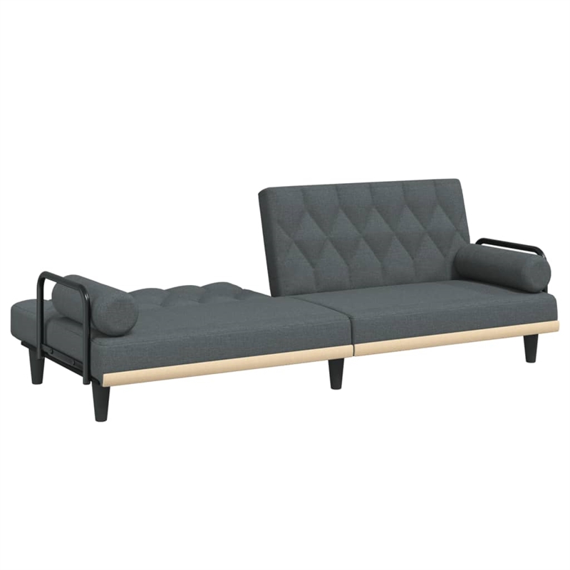 Bowery Hill Contemporary Polyester Large Sofa Bed in Dark Gray