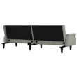 Bowery Hill Contemporary Large Sofa Bed in Light Grey Polyester Velvet