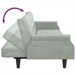 Bowery Hill Contemporary Large Sofa Bed in Light Grey Polyester Velvet