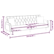 Bowery Hill Contemporary Large Sofa Bed in Light Grey Polyester Velvet