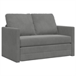 Bowery Hill Contemporary Compact Floor Sofa Bed in In Dark Grey Velvet