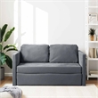 Bowery Hill Contemporary Compact Floor Sofa Bed in In Dark Grey Velvet