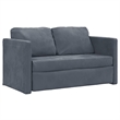 Bowery Hill Contemporary Compact Floor Sofa Bed in In Dark Grey Velvet