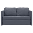 Bowery Hill Contemporary Compact Floor Sofa Bed in In Dark Grey Velvet