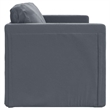 Bowery Hill Contemporary Compact Floor Sofa Bed in In Dark Grey Velvet