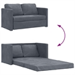 Bowery Hill Contemporary Compact Floor Sofa Bed in In Dark Grey Velvet