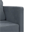 Bowery Hill Contemporary Compact Floor Sofa Bed in In Dark Grey Velvet