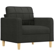Bowery Hill Contemporary Single Sofa Chair in Black Finish Fabric