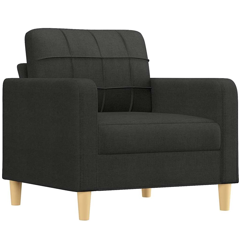 Bowery Hill Contemporary Single Sofa Chair in Black Finish Fabric