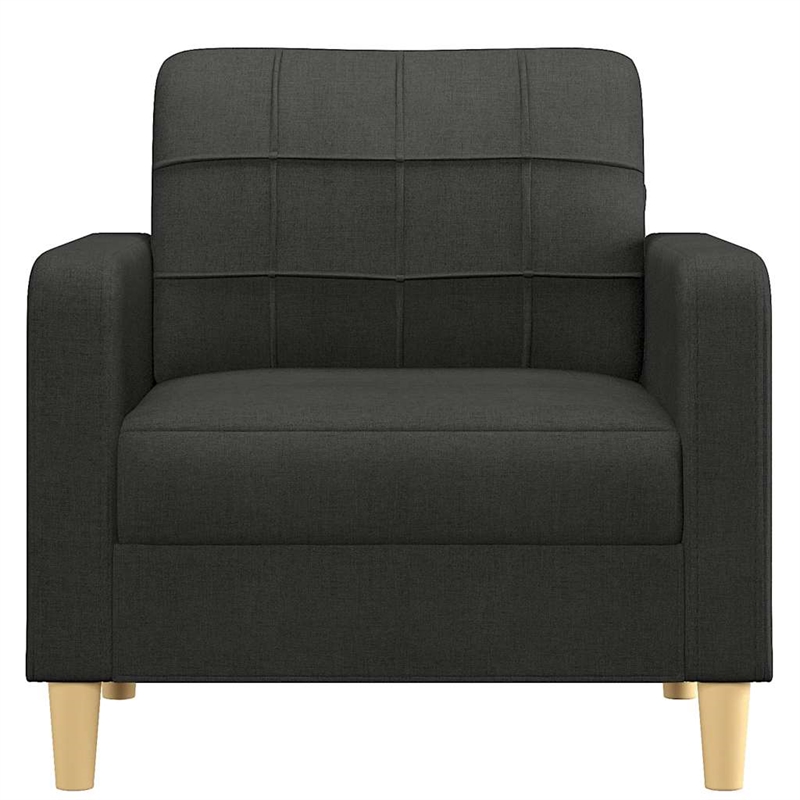 Bowery Hill Contemporary Single Sofa Chair in Black Finish Fabric