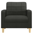 Bowery Hill Contemporary Single Sofa Chair in Black Finish Fabric