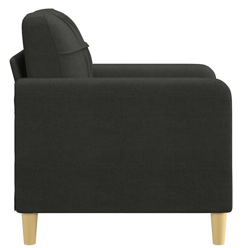 Bowery Hill Contemporary Single Sofa Chair in Black Finish Fabric