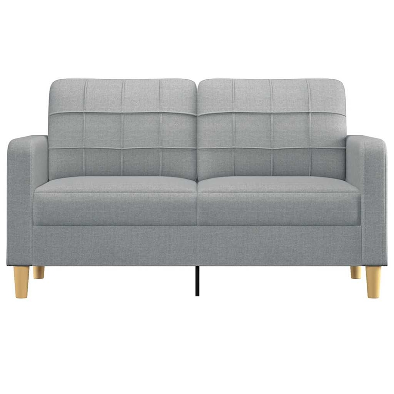 Bowery Hill Contemporary Metal 2-Seater Sofa in Light Grey Fabric