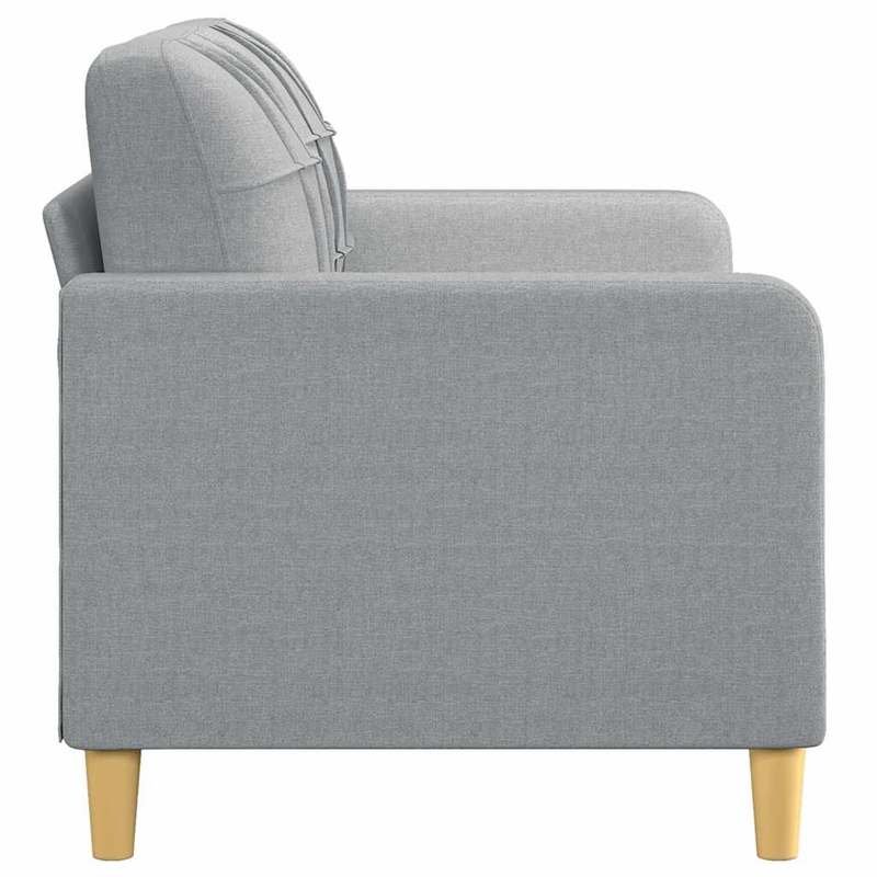 Bowery Hill Contemporary Metal 2-Seater Sofa in Light Grey Fabric